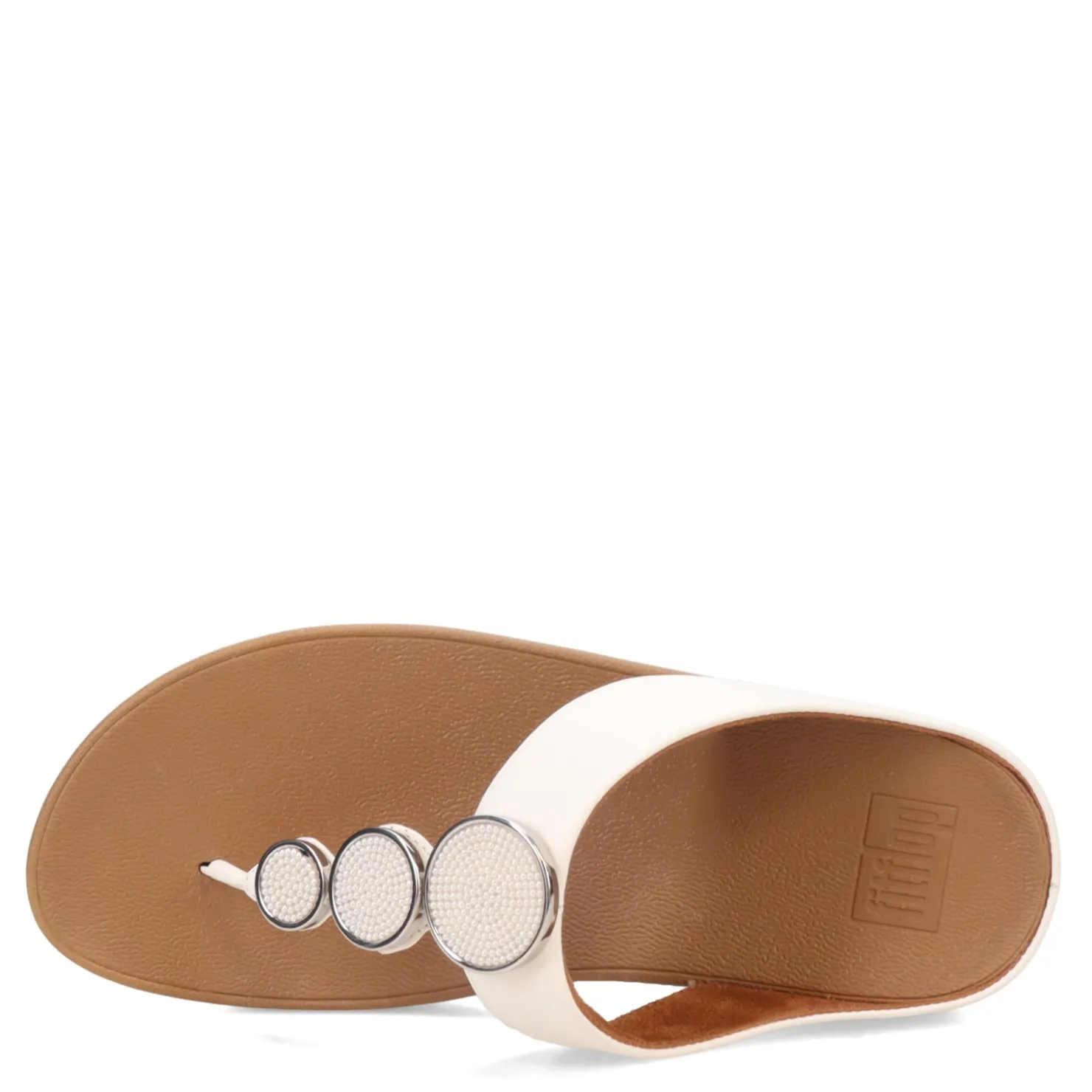 Wedges*FitFlop Women's , Halo Beaded Circle Toe-Post Sandal Urban White