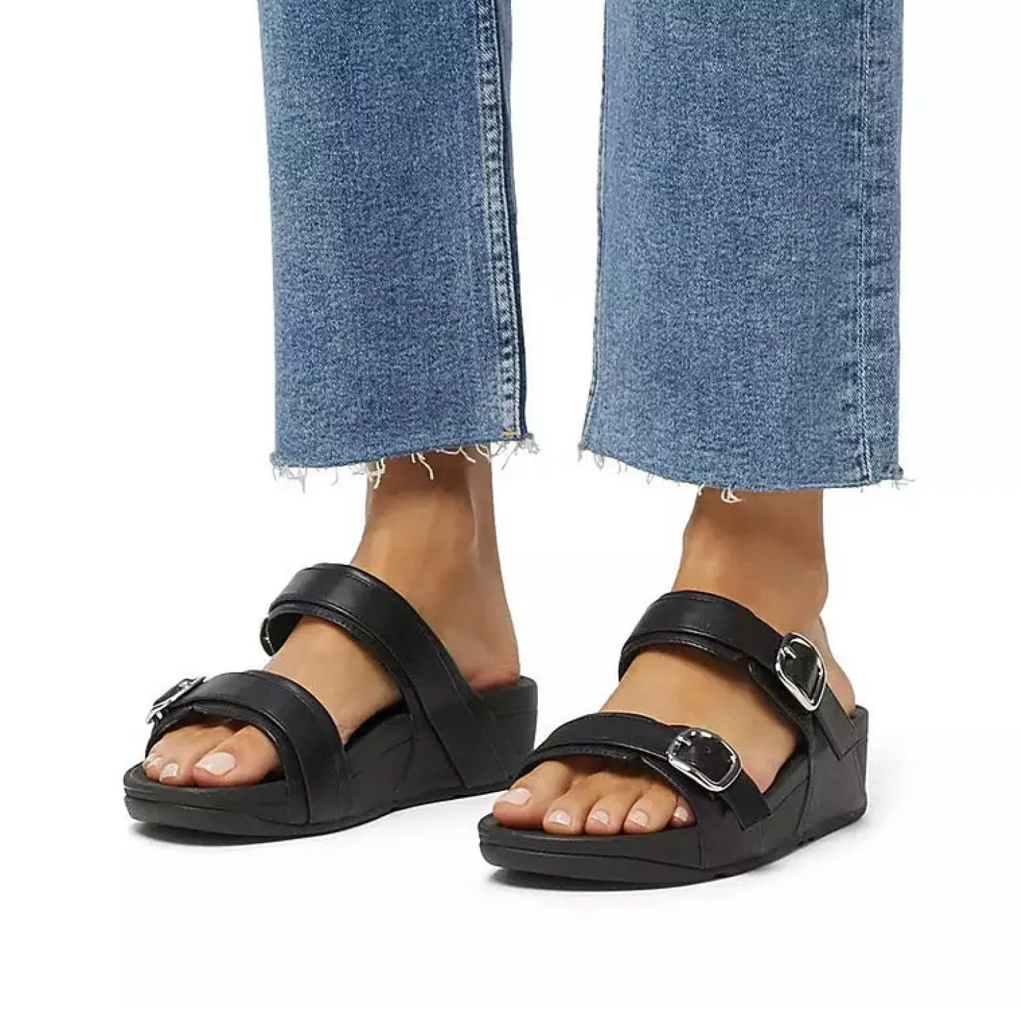 Women's , Lulu Adjustable Buckle Slide Sandal|FitFlop Clearance