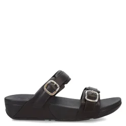 Wedges*FitFlop Women's , Lulu Adjustable Buckle Slide Sandal Black