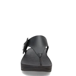 Wedges*FitFlop Women's , Lulu Covered Buckle Thong Sandal Black