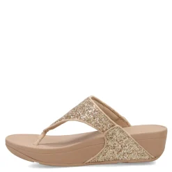 Wedges*FitFlop Women's , Lulu Glitter Thong Sandal Latte Beige