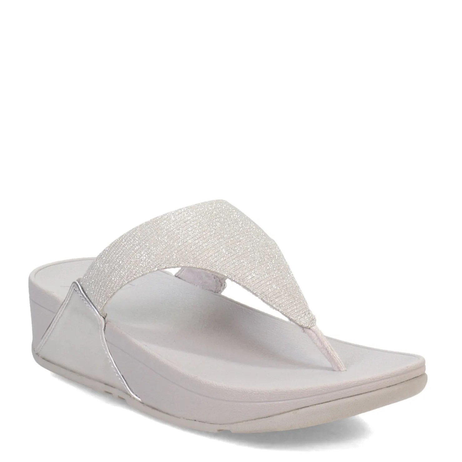 Wedges*FitFlop Women's , Lulu Shimmerlux Thong Sandal Silver