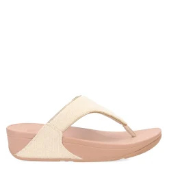 Wedges*FitFlop Women's , Lulu Shimmerweave Thong Sandal Beige