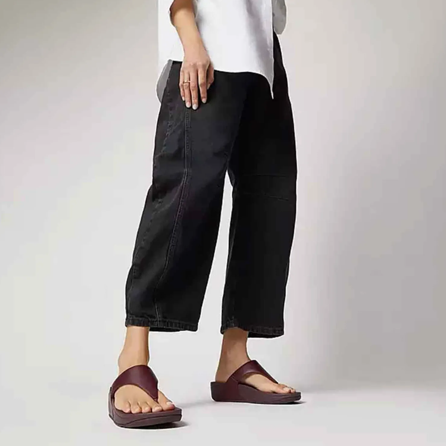 Wedges*FitFlop Women's , Lulu Thong Sandal Mauve Wine