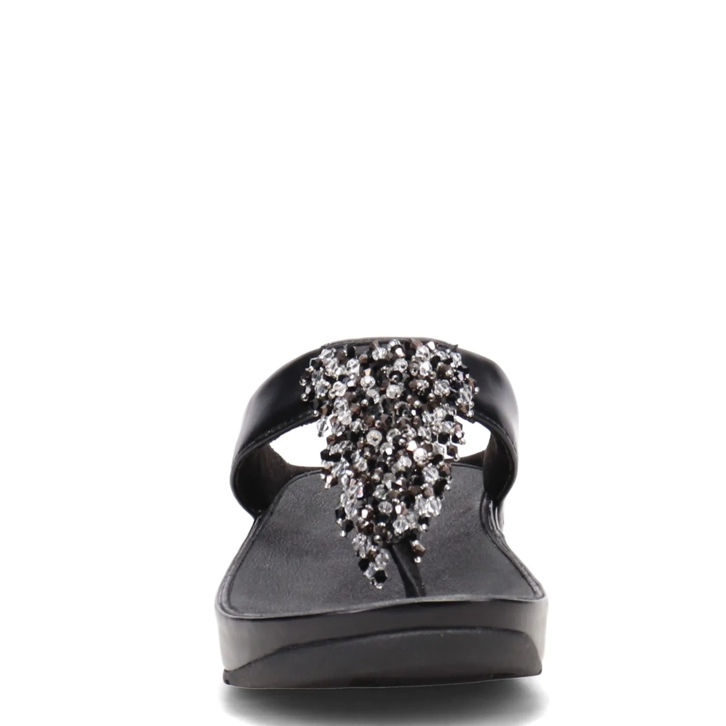 Wedges*FitFlop Women's , Rumba Beaded Toe-Post Sandal Black