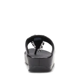 Wedges*FitFlop Women's , Rumba Beaded Toe-Post Sandal Black