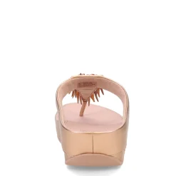 Wedges*FitFlop Women's , Rumba Beaded Metallic Toe-Post Sandal Rose Gold