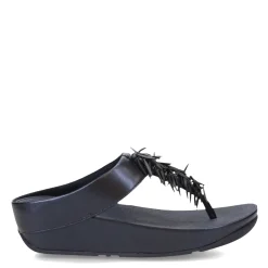 Wedges*FitFlop Women's , Rumba Beaded Metallic Toe-Post Sandal Metallic Navy