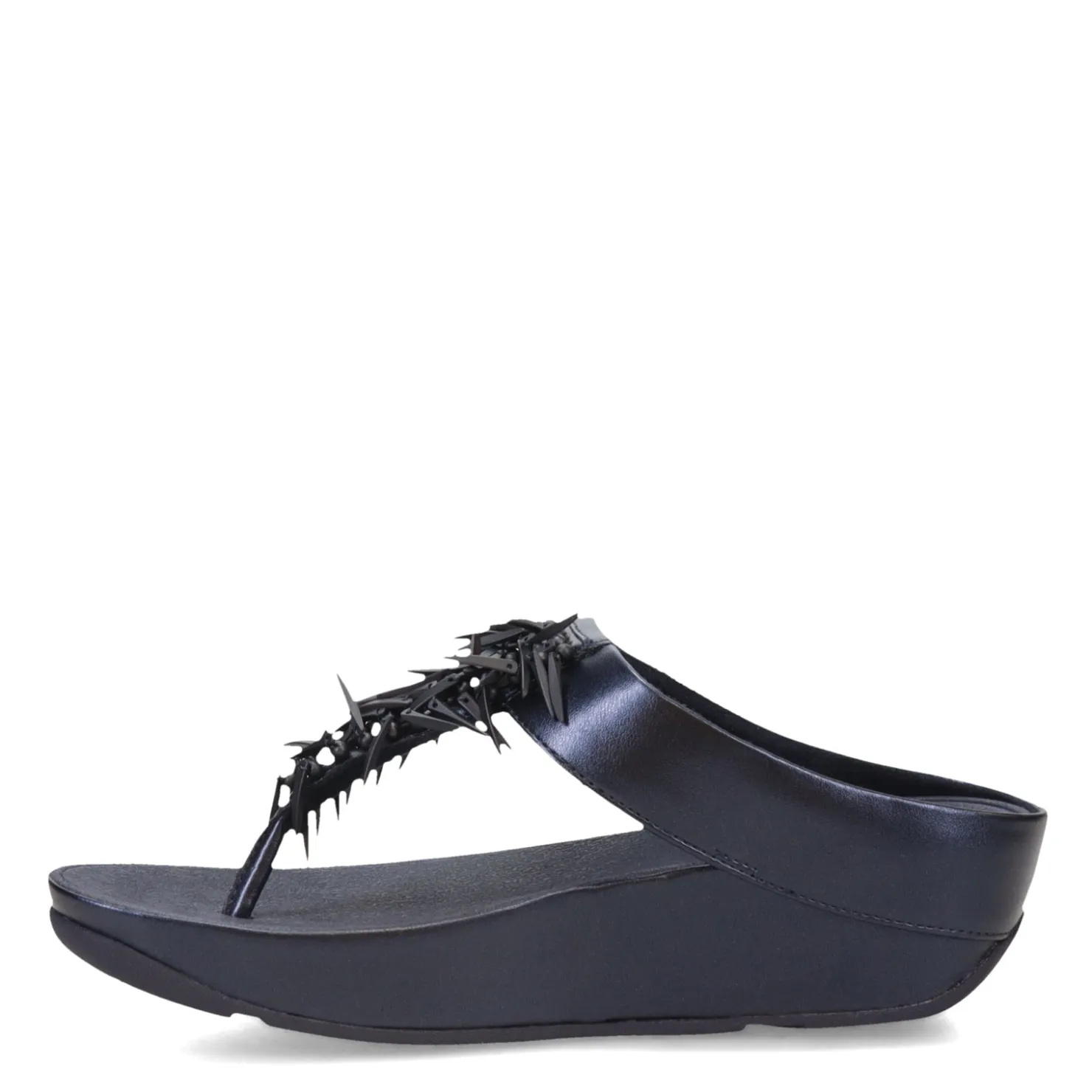 Wedges*FitFlop Women's , Rumba Beaded Metallic Toe-Post Sandal Metallic Navy