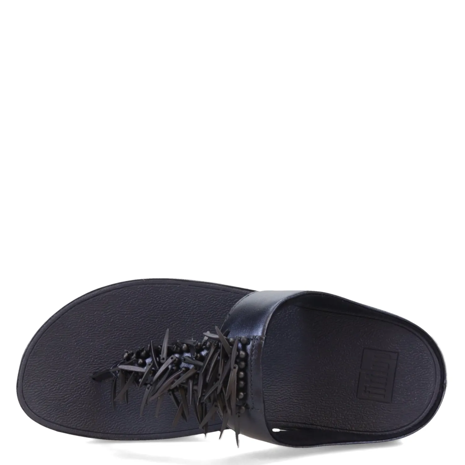 Wedges*FitFlop Women's , Rumba Beaded Metallic Toe-Post Sandal Metallic Navy