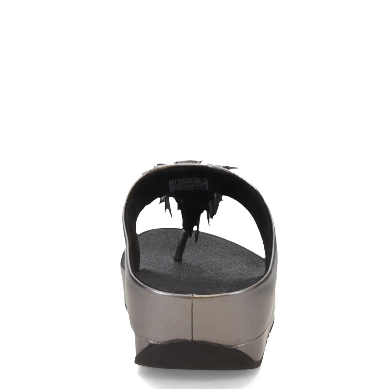 Wedges*FitFlop Women's , Rumba Beaded Metallic Toe-Post Sandal Pewter Black