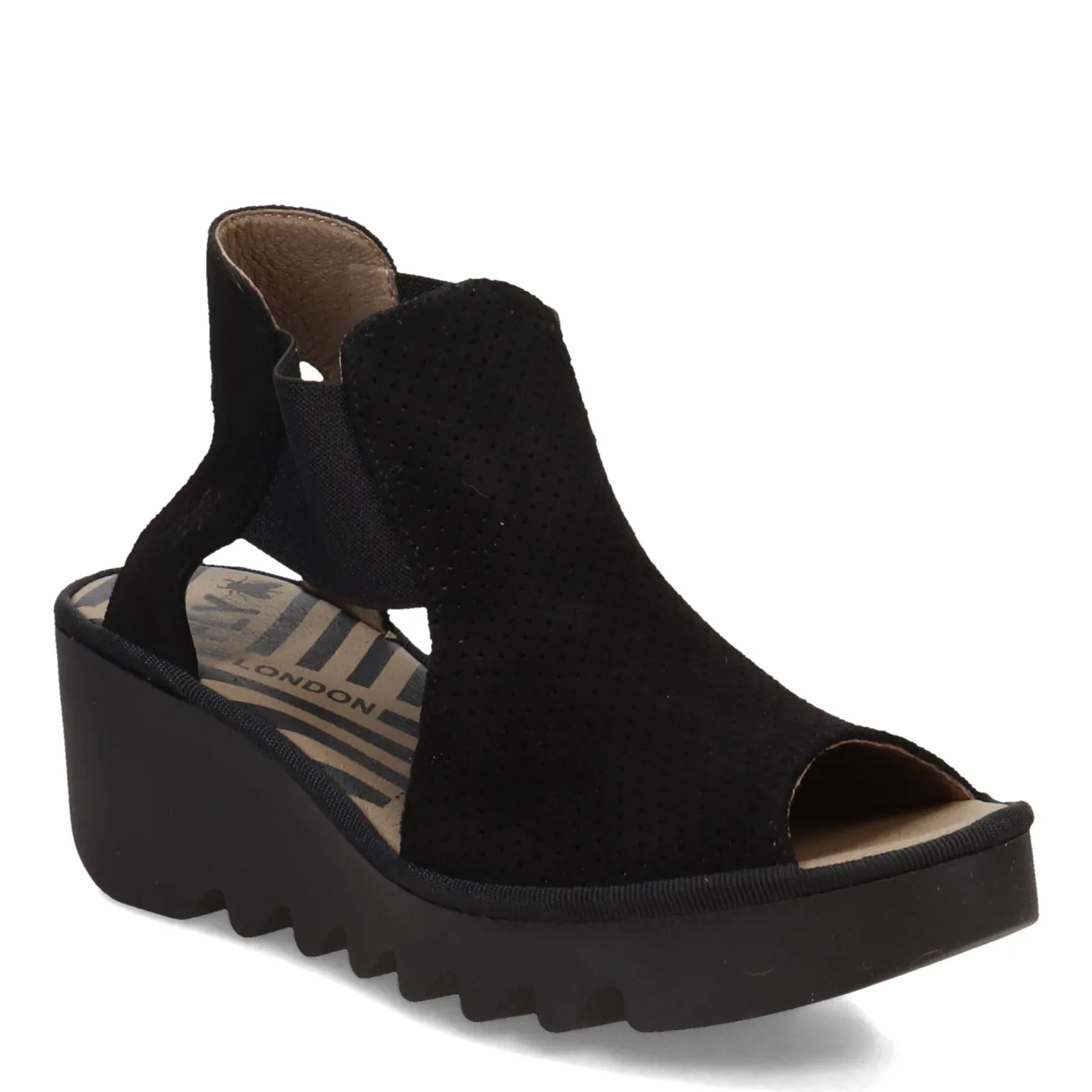 Wedges*Fly London Women's , Biga Sandal Black