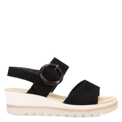 Wedges*Gabor Women's , Wedge Ankle Strap 84.645 Sandal Black