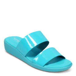 Wedges*Hush Puppies Women's , Brite Jells Slide Sandal Caribbean Blue