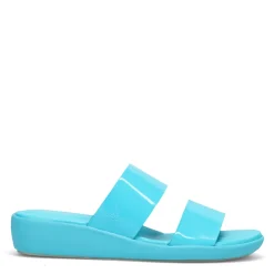 Wedges*Hush Puppies Women's , Brite Jells Slide Sandal Caribbean Blue