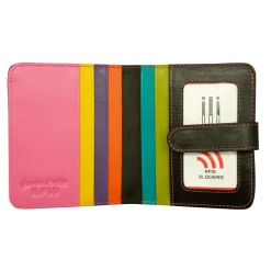 Wallets*Intercontinental Leather Ind Women's ILI, Bifold Wallet - RFID Blocking Black Brights
