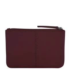 Wallets*Intercontinental Leather Ind Women's ILI, Coin Key Pouch Eggplant