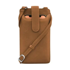 Handbags*Intercontinental Leather Ind Women's ILI, Crossbody Phone Holder Antique Saddle