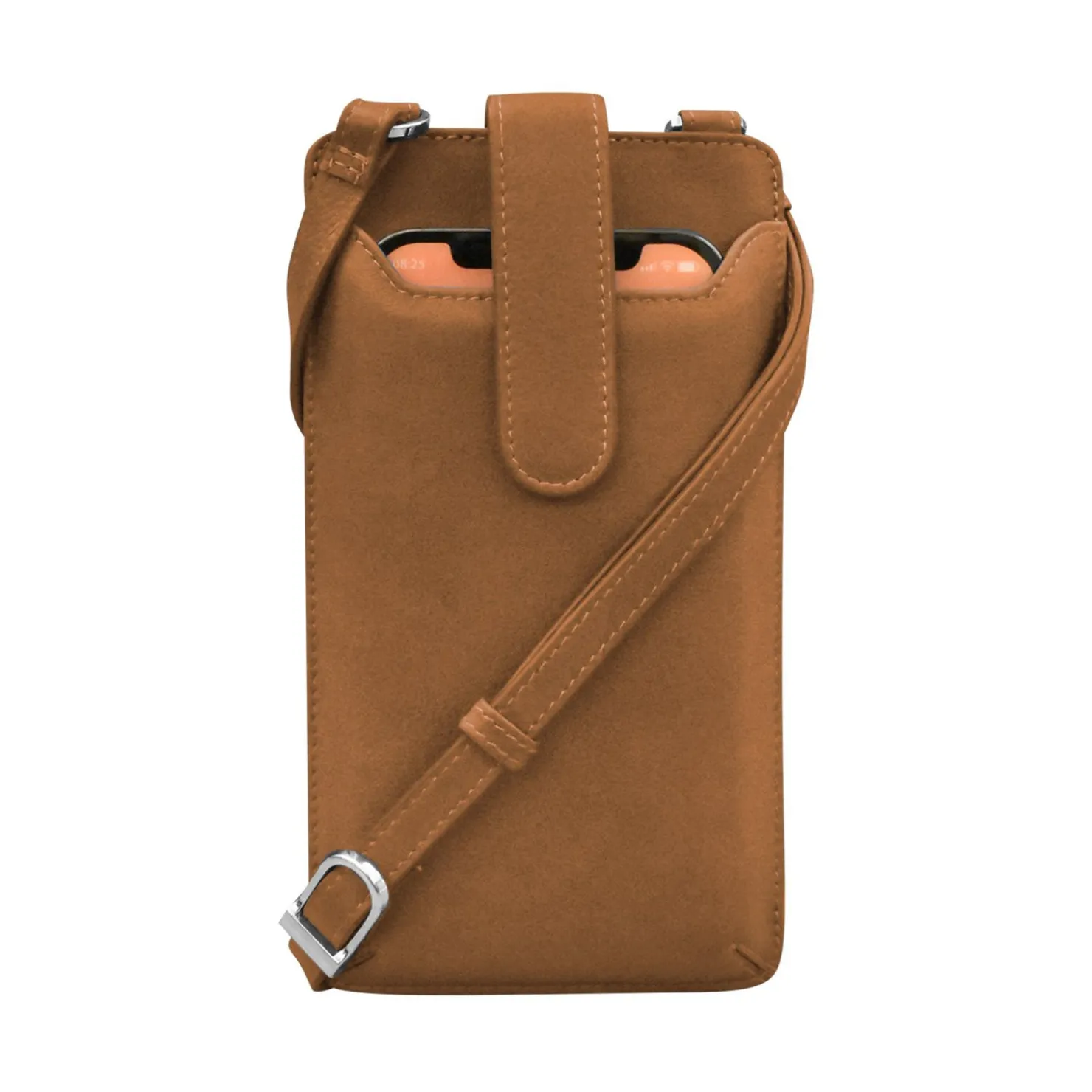 Handbags*Intercontinental Leather Ind Women's ILI, Crossbody Phone Holder Antique Saddle