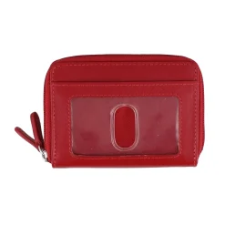 Wallets*Intercontinental Leather Ind Women's ILI, Double Zip Cit Card Holder Red