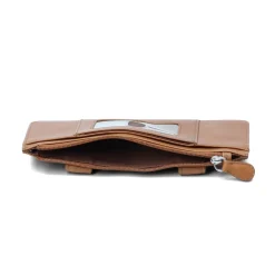 Wallets*Intercontinental Leather Ind Women's ILI, Leather Credit Card Wallet Saddle Tan