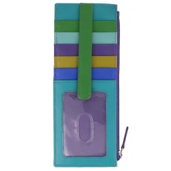 Wallets*Intercontinental Leather Ind Women's ILI, Leather Credit Card Wallet Cool Tropics