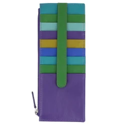 Wallets*Intercontinental Leather Ind Women's ILI, Leather Credit Card Wallet Cool Tropics
