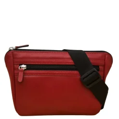 Handbags*Intercontinental Leather Ind Women's ILI, Slim Belt Bag Red