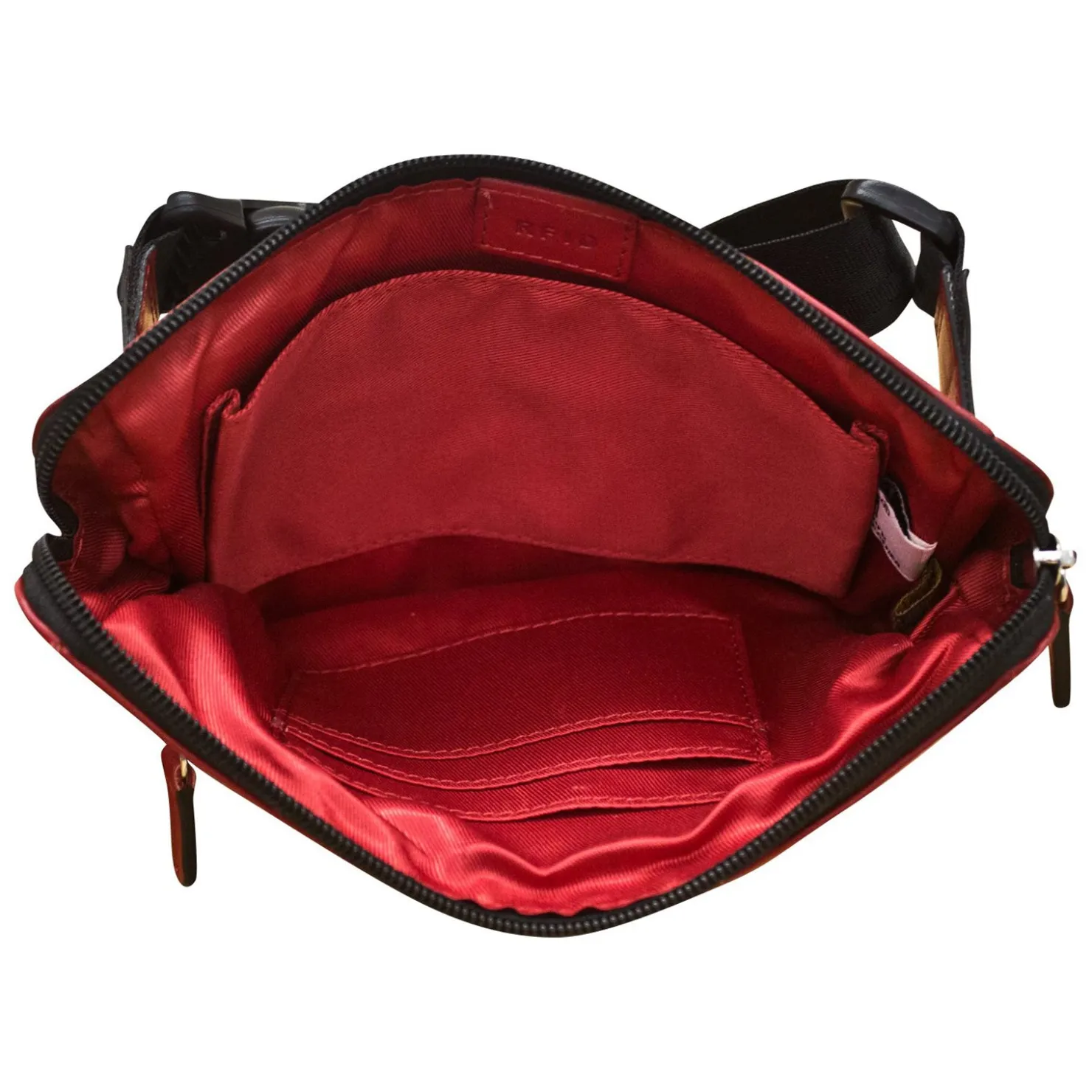 Handbags*Intercontinental Leather Ind Women's ILI, Slim Belt Bag Red