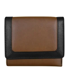 Wallets*Intercontinental Leather Ind Women's ILI, Tri-fold Mini Wallet- RFID Blocking Toffee Black