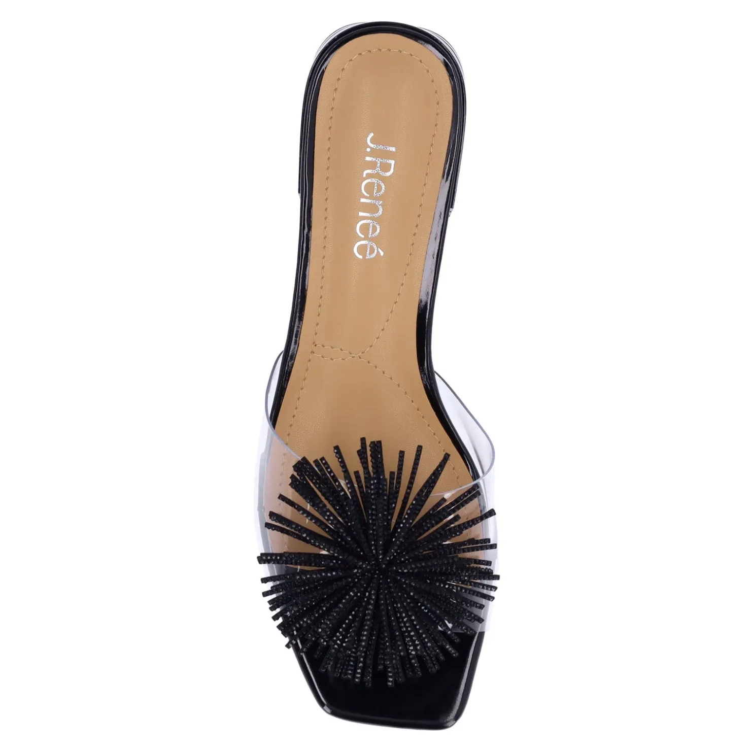 Heeled Sandals*J Renee Women's , Cherita Sandal Clear/Black