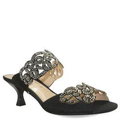 Heeled Sandals*J Renee Women's , Francie Sandal Black Satin