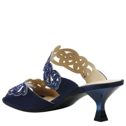 Heeled Sandals*J Renee Women's , Francie Sandal Navy Satin