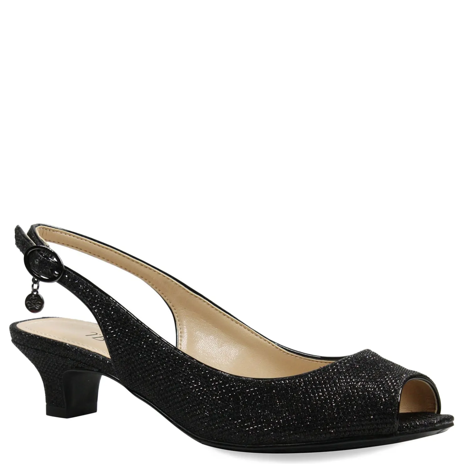 Heeled Sandals*J Renee Women's , Jenvey Sandal Black Glitter