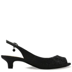 Heeled Sandals*J Renee Women's , Jenvey Sandal Black Glitter