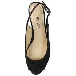Heeled Sandals*J Renee Women's , Jenvey Sandal Black Glitter