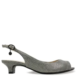 Heeled Sandals*J Renee Women's , Jenvey Sandal Pewter Glitter