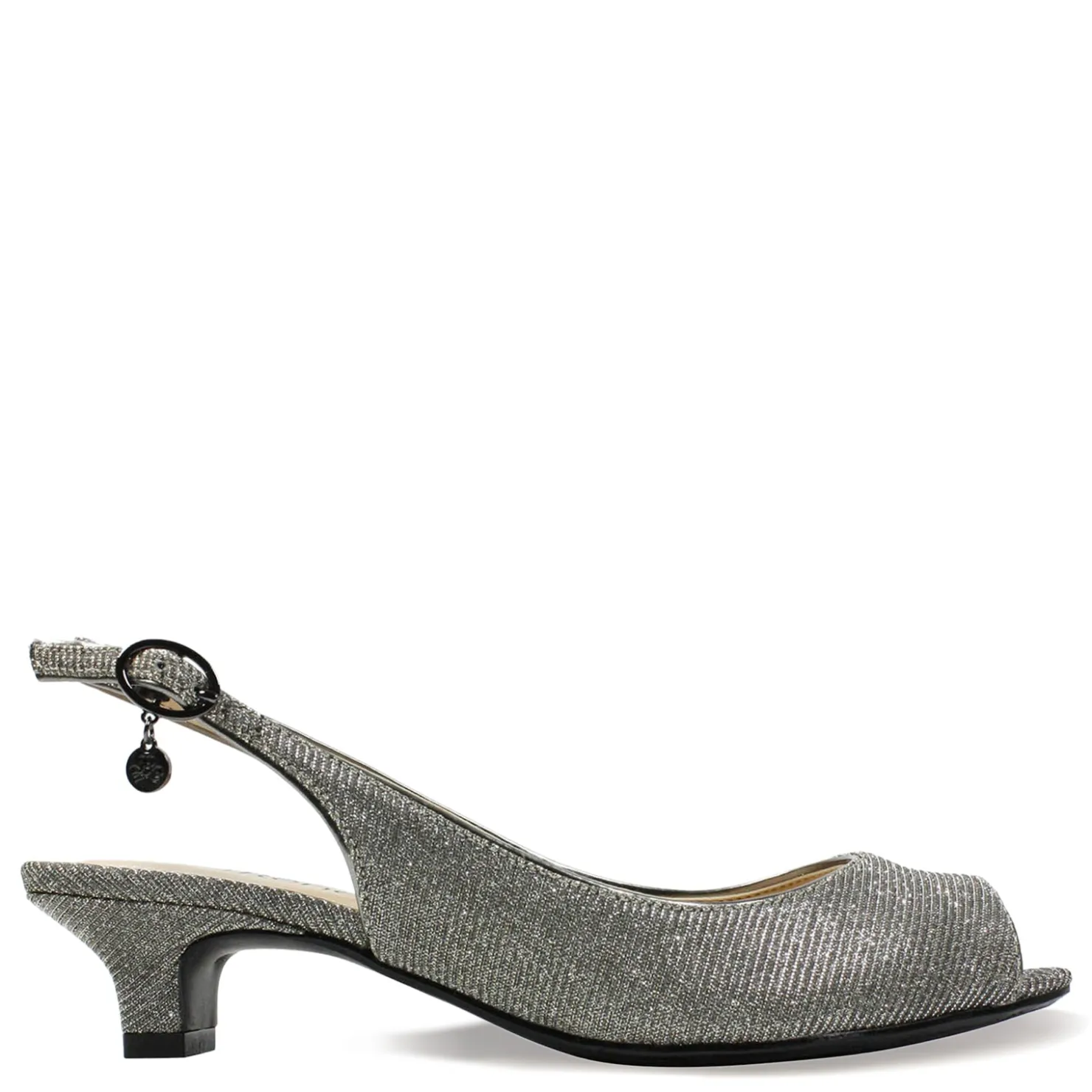 Heeled Sandals*J Renee Women's , Jenvey Sandal Pewter Glitter