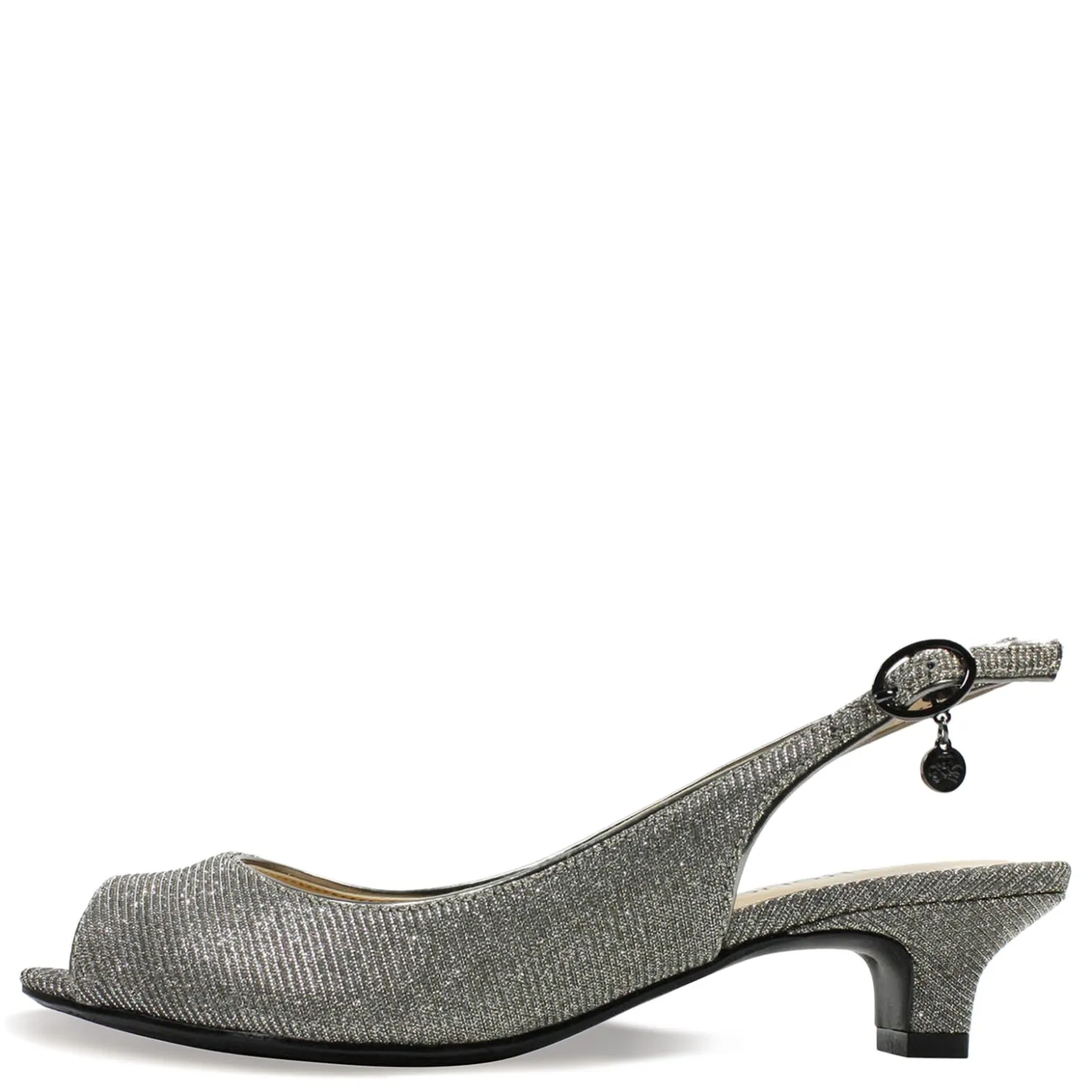 Heeled Sandals*J Renee Women's , Jenvey Sandal Pewter Glitter