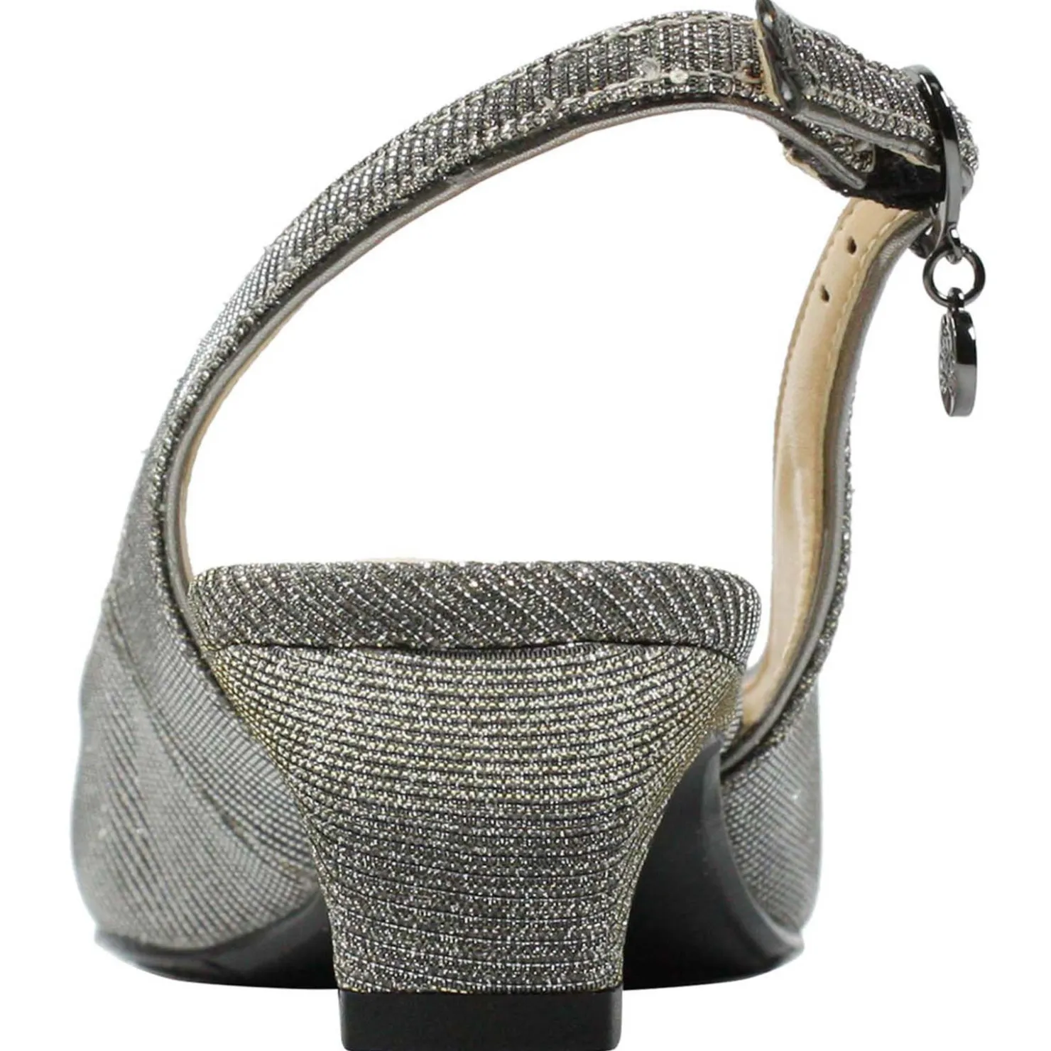 Heeled Sandals*J Renee Women's , Jenvey Sandal Pewter Glitter