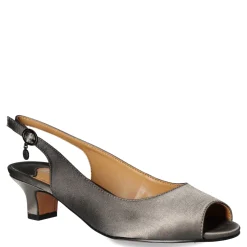 Heeled Sandals*J Renee Women's , Jenvey Sandal Grey Satin