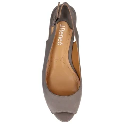 Heeled Sandals*J Renee Women's , Jenvey Sandal Grey Satin