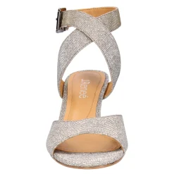 Heeled Sandals*J Renee Women's , Soncino Sandal Pewter Glitter