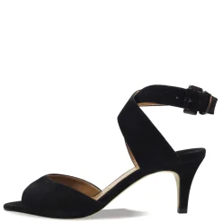 Heeled Sandals*J Renee Women's , Soncino Sandal Black Suede