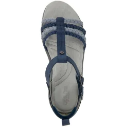 Footbed Sandals*JBU by Jambu Women's , Prague Sandal Denim/Stone