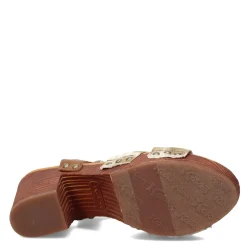 Heeled Sandals*Korks Women's , Natalia Sandal Tan Green
