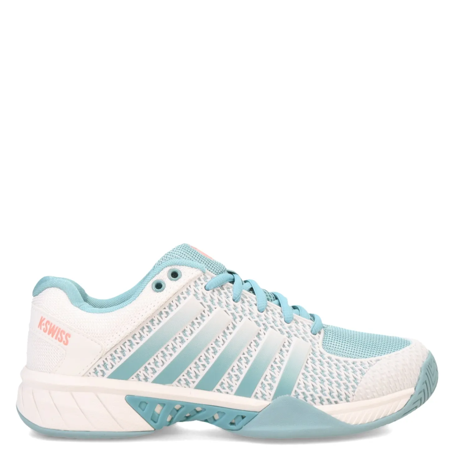 Court*K-Swiss Women's , Express Light Pickleball Shoe White/Nile Blue/Desert Flower