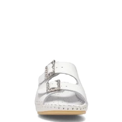 Wedges*La Plume Women's , Jen Sandal White Rhinestone