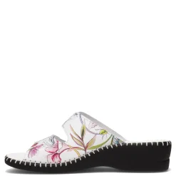 Wedges*La Plume Women's , Jessica Sandal White Floral