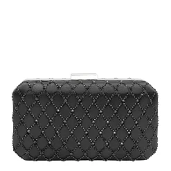 Handbags*La Regale Women's , Diamond Crystal Minaudiere Black